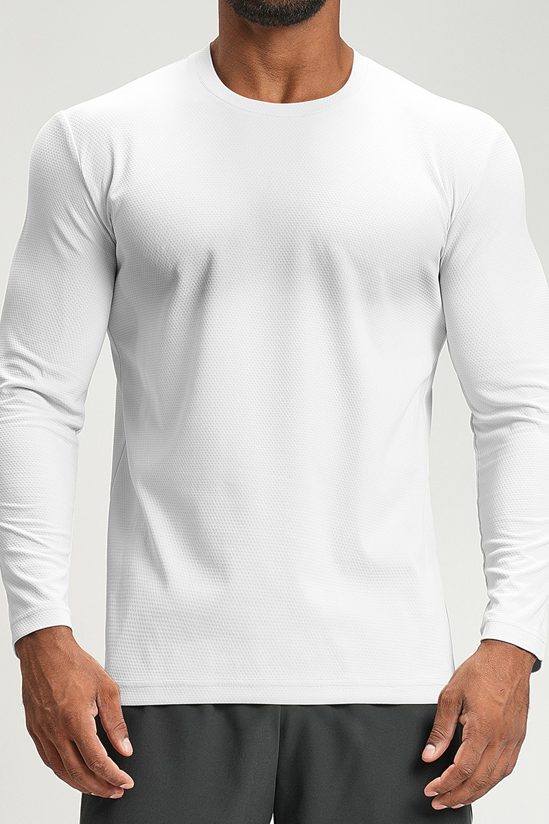 Men's Summer Cooling Round-Neck Quick-Dry Long-Sleeved Top