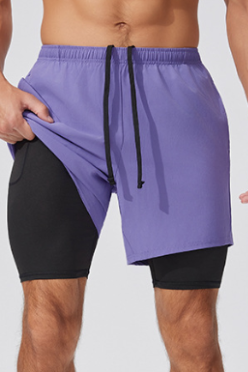 Men's 2-in-1 Double Layer Outdoor Running Athletic Shorts
