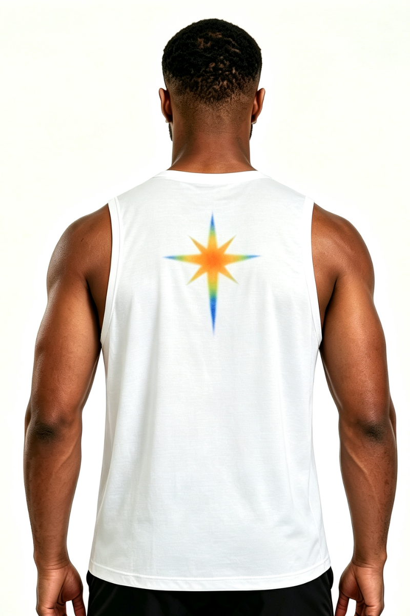 Men's Raglan Crew Neck Printed Quick Dry Athletic Tank Top