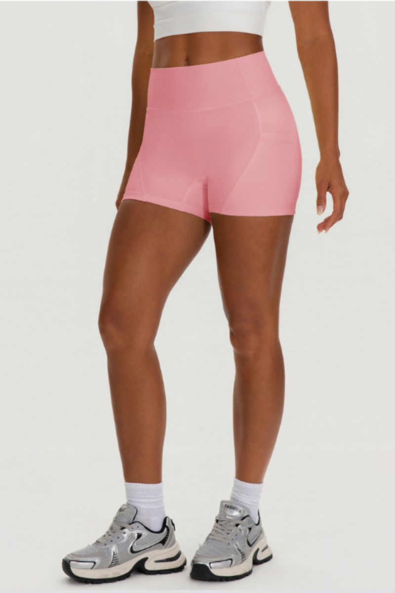 Women's Athletic Side Pocket Tummy Control Yoga Shorts