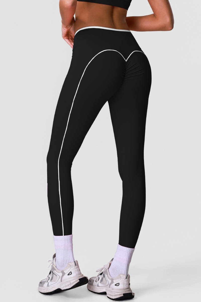 Women's Athletic V-Waist Pleated Buttocks Lifts Leggings