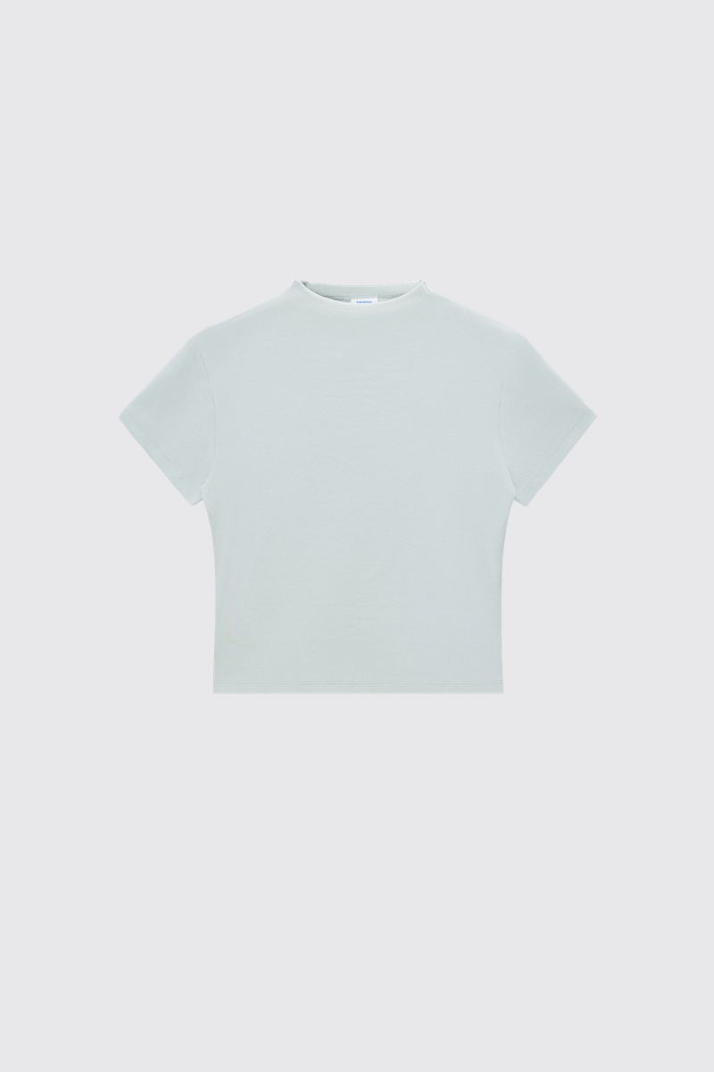 Women's 260g Mock Neck Soft Stretch Multicolor Slim Tee