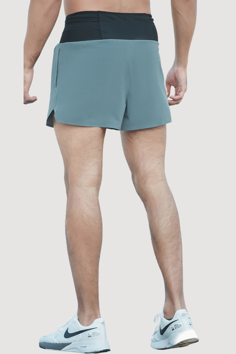 Men High Waist Multi-Pocket 2-in-1 Running Shorts