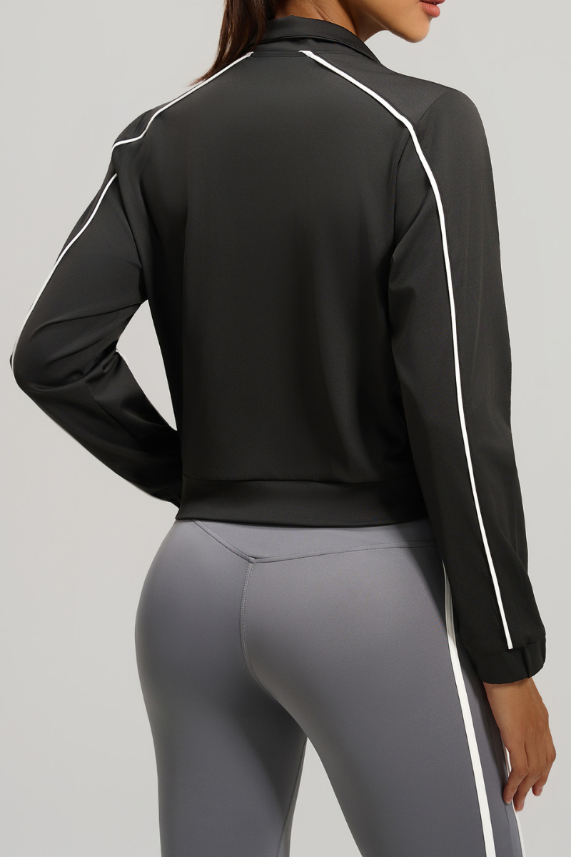 Loose-fitting, linear-style cardigan jacket