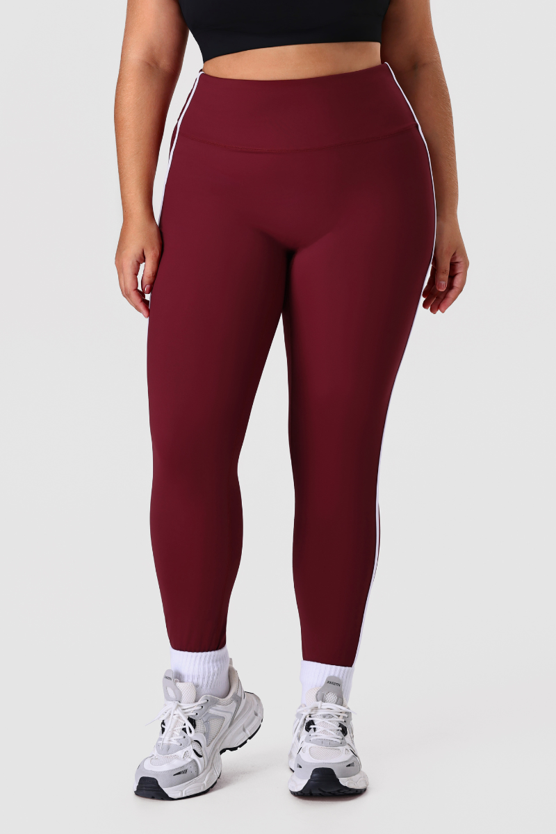 Plus Size Women's Side Color-Block Fitted Yoga Leggings