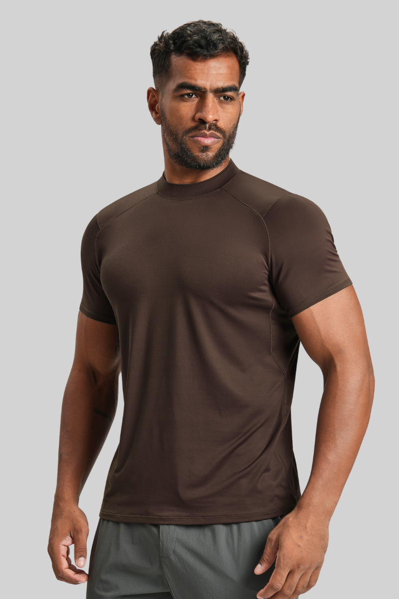 Men's Summer Nude Round-Neck Fitness Sports T-shirt