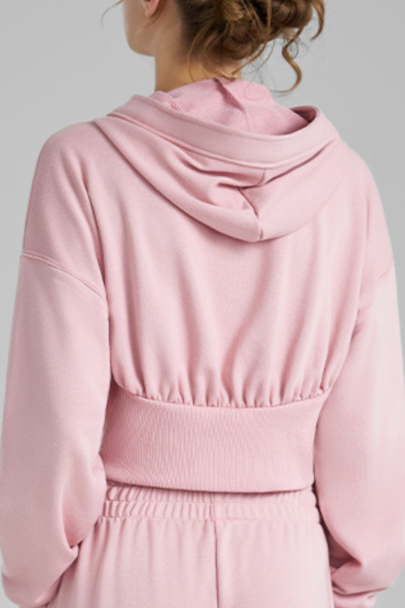 Women's Fall Dual-Zipper Cropped Drop Shoulder Hooded Jacket