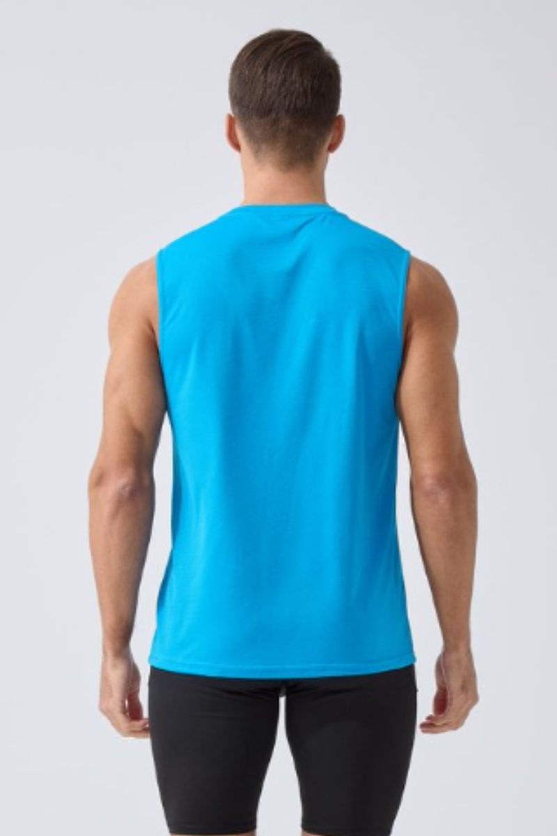 Men's Contrast Stitch Dry Crew Neck Sleeveless Tank Top