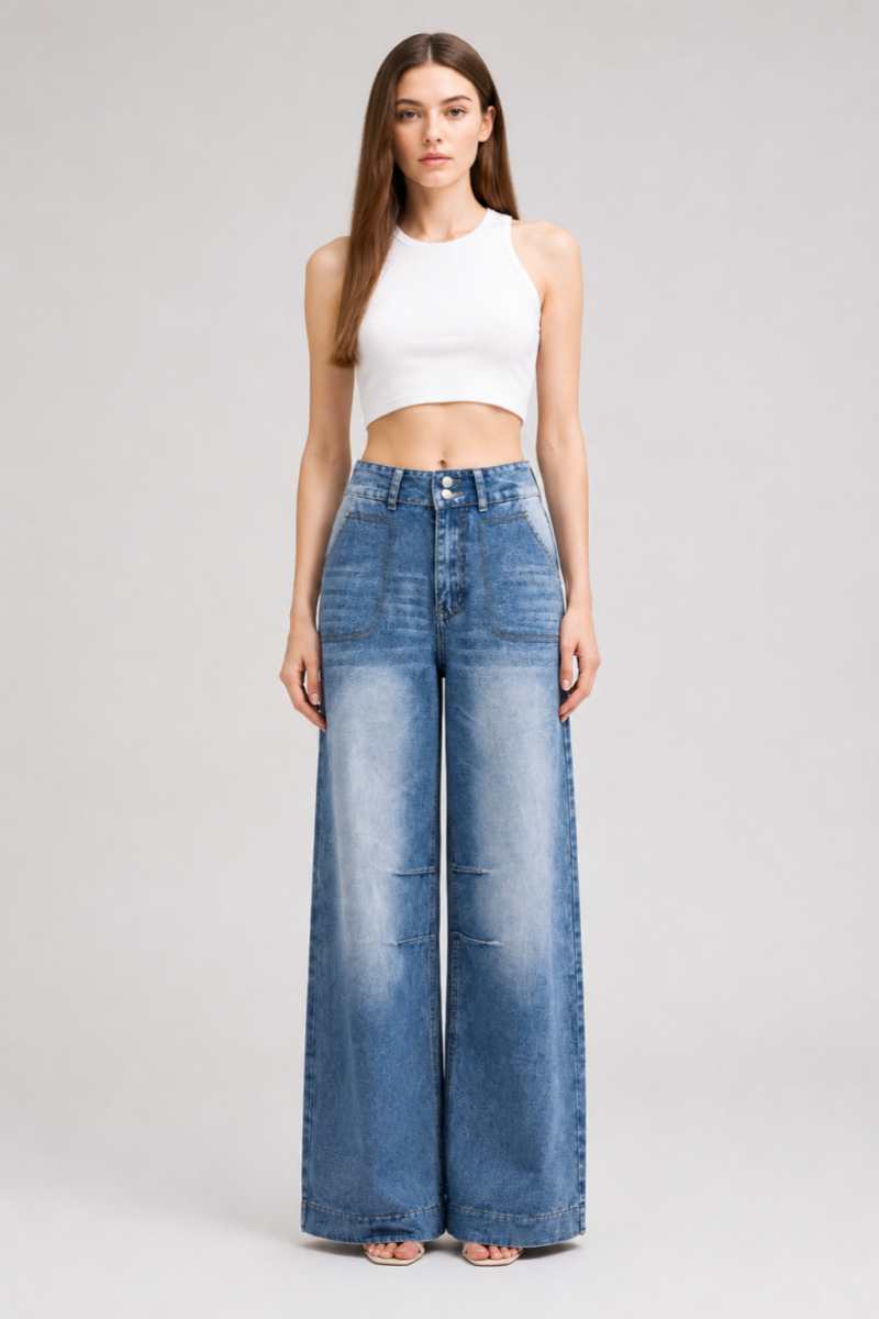 Women's High Waist Wide Leg Jeans