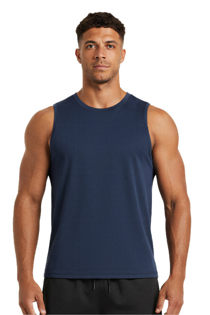 Men's Stretch  Crew Neck Athletic Sleeveless Tank Top