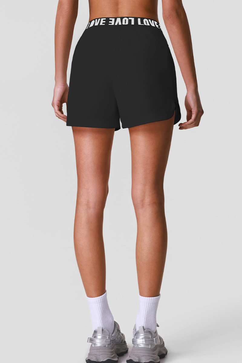 Women's Crisscross Letter Elastic Band Shorts with Pockets