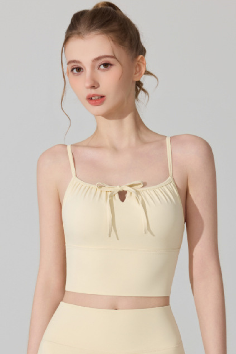 Women's Bow-Tie Thin-Strap Cami Form-Fitting Sports Tank Top