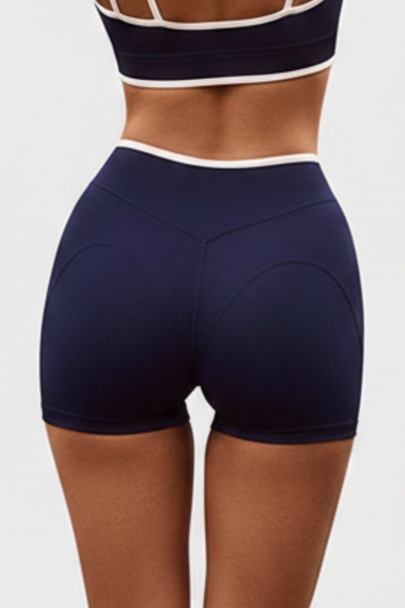 Women's Nude Mid-Waist Color Sports Shorts