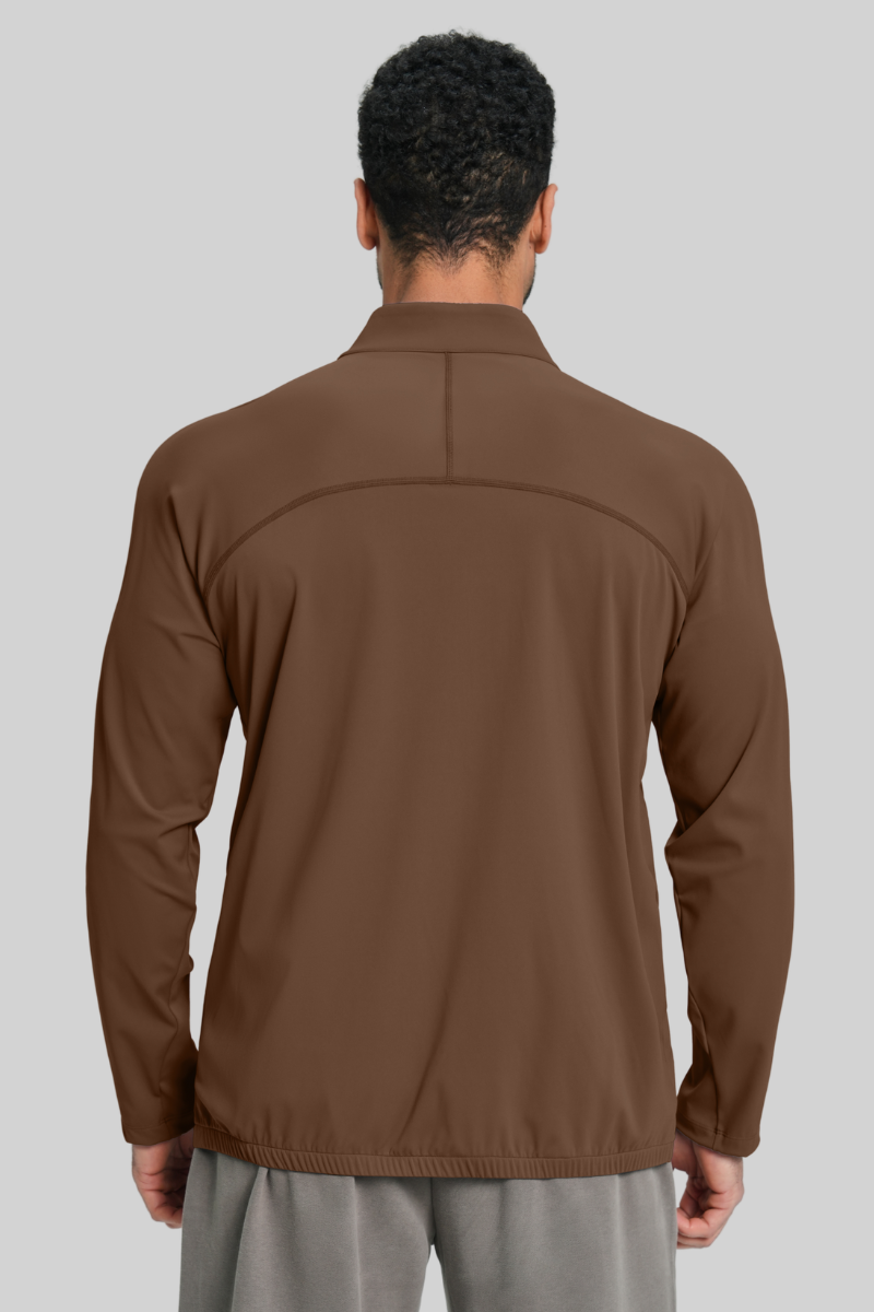 Men's Brushed Stand Collar Zipper Casual Sport Jacket
