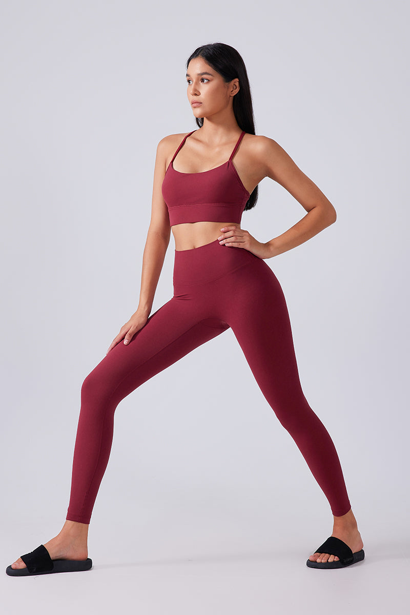 Women Running Sexy Y Back Anti-Shock Gathering Yoga Sports Bra
