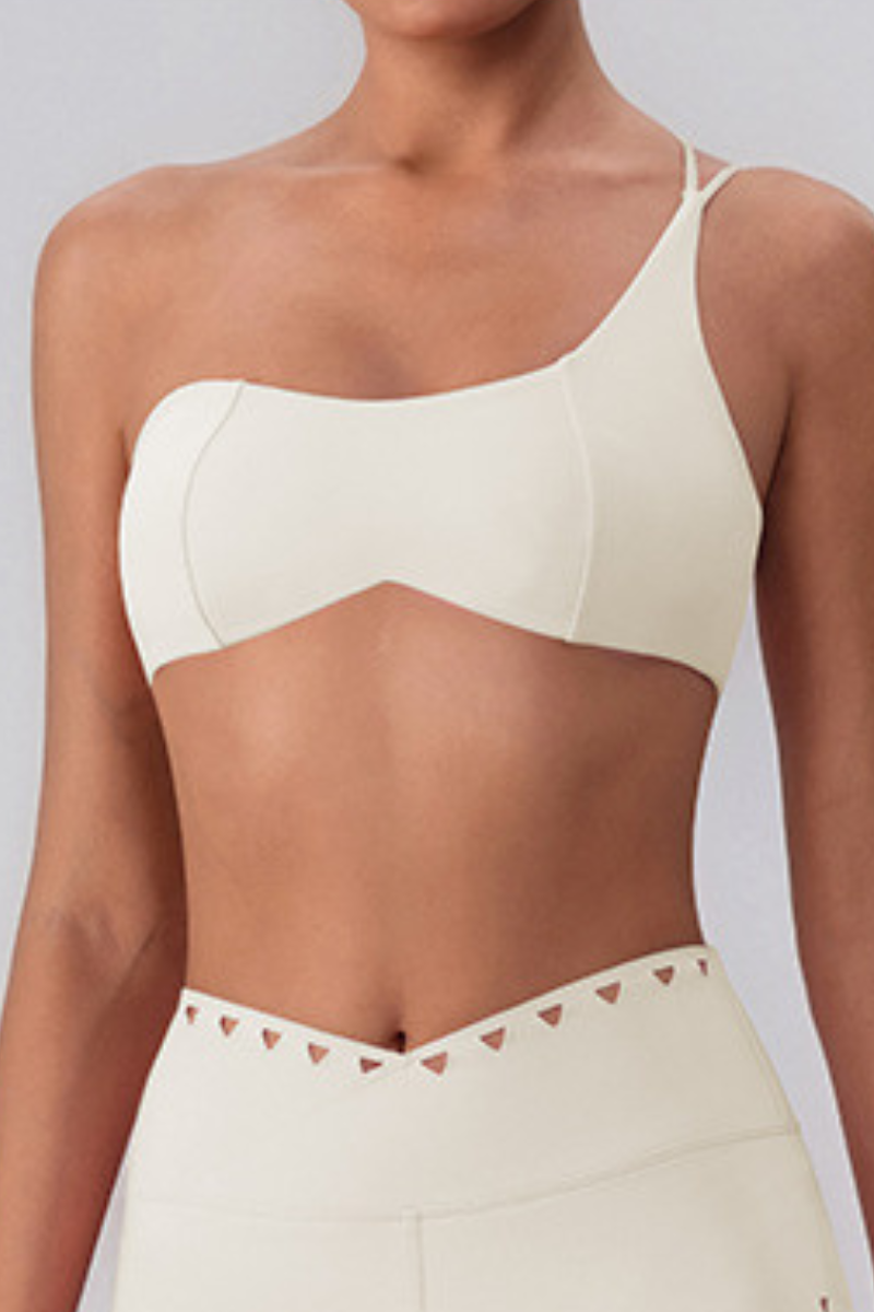 Women's Asymmetric One-Shoulder Naked Feel Sports Bra