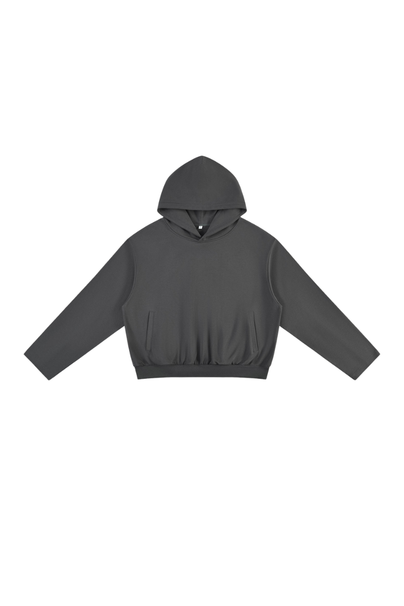 Women's Fall Cropped Kangaroo Pocket Drop-Shoulder Hoodie