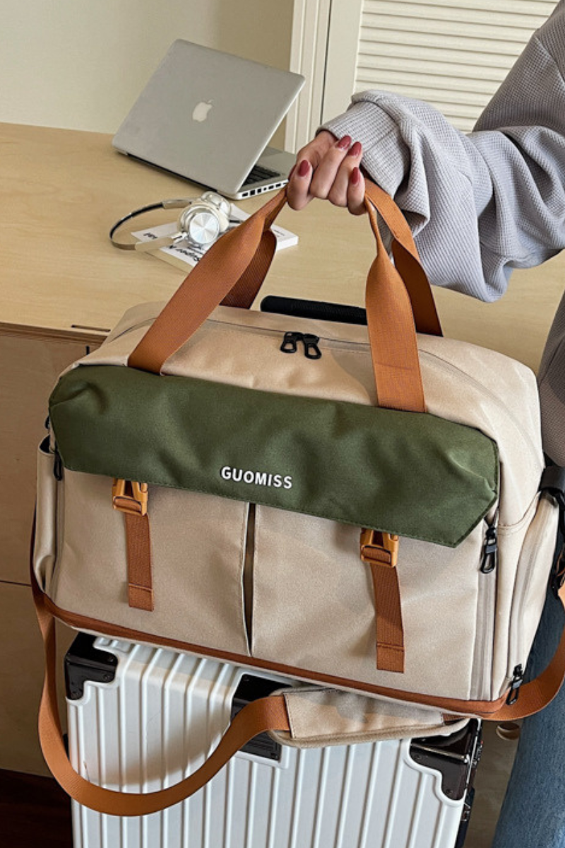 Color-Block Multi-Pocket Large Capacity Travel & Fitness Bag