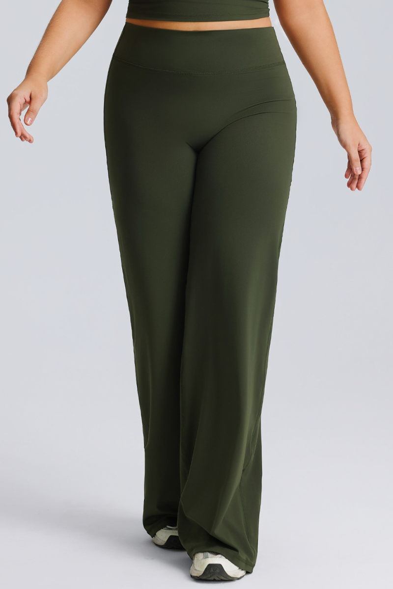 Plus Size Women's Athletic High Waisted Straight Leg Pants