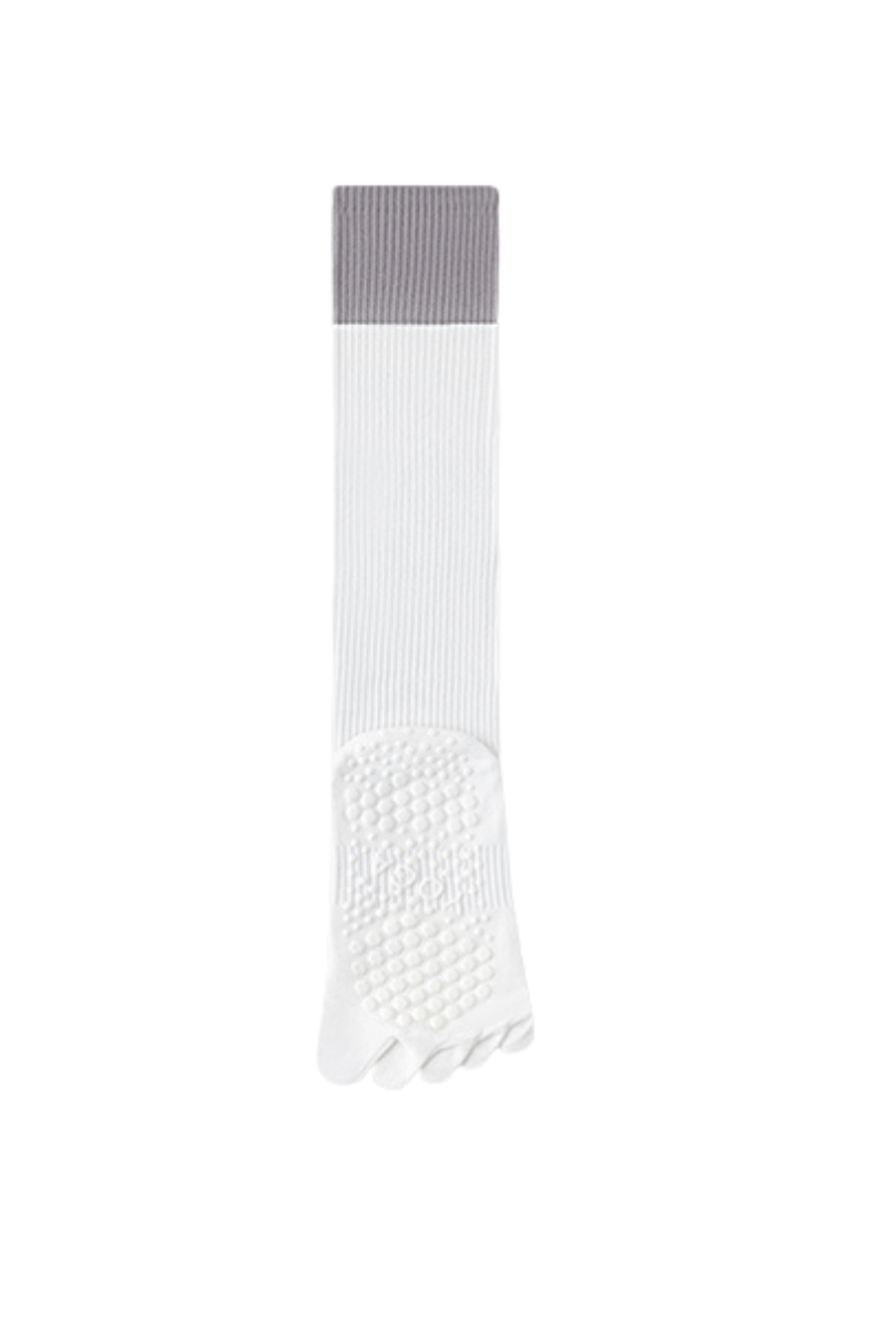 Color Block Non-Slip Knee-High Yoga Five-Toe Socks