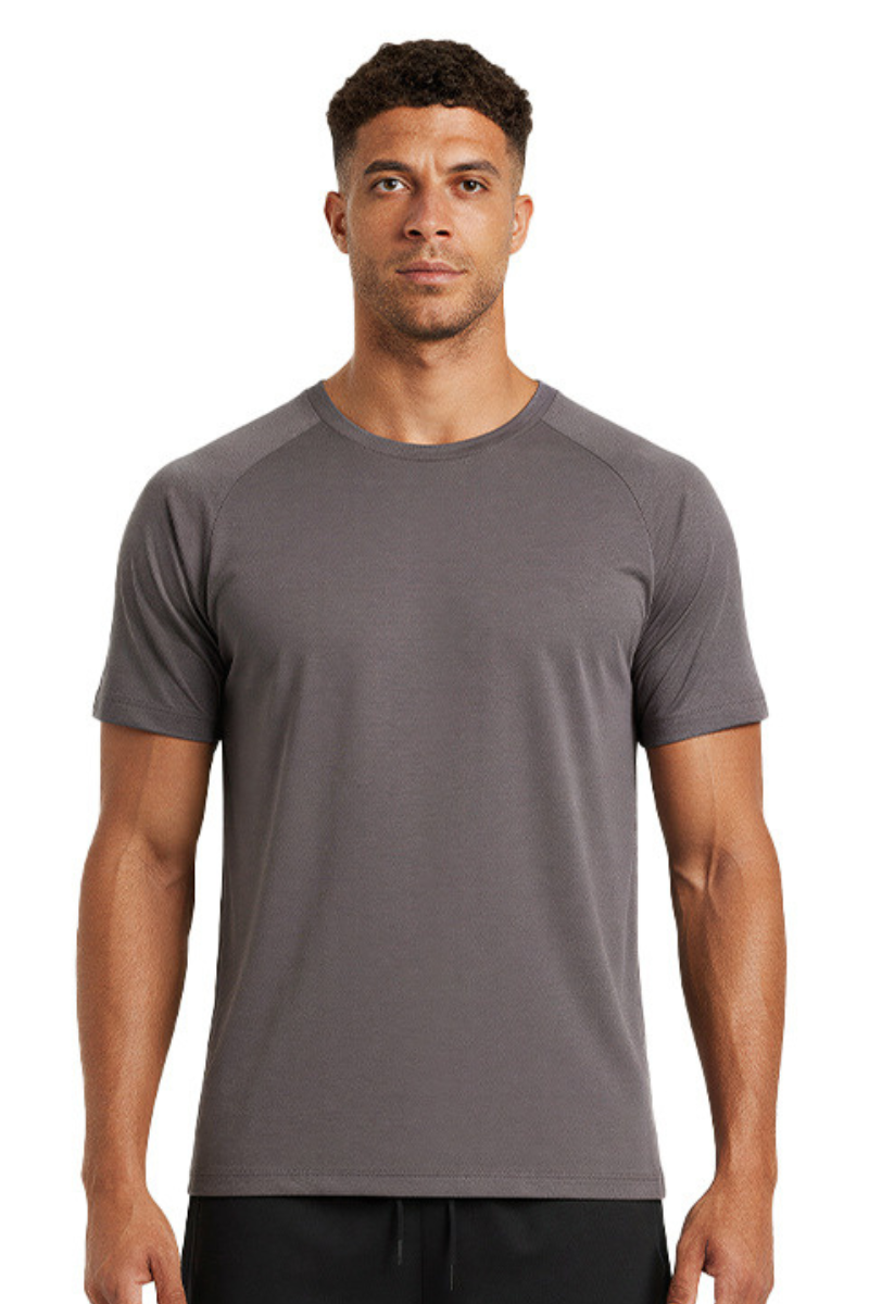 Men's Summer 100% Cotton Crew Neck Quick Dry  Sports T-shirt