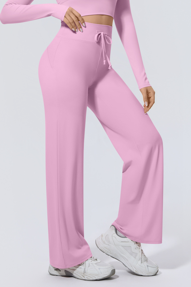 Women's Lace-up High Stretch Casual Yoga Straight Pants