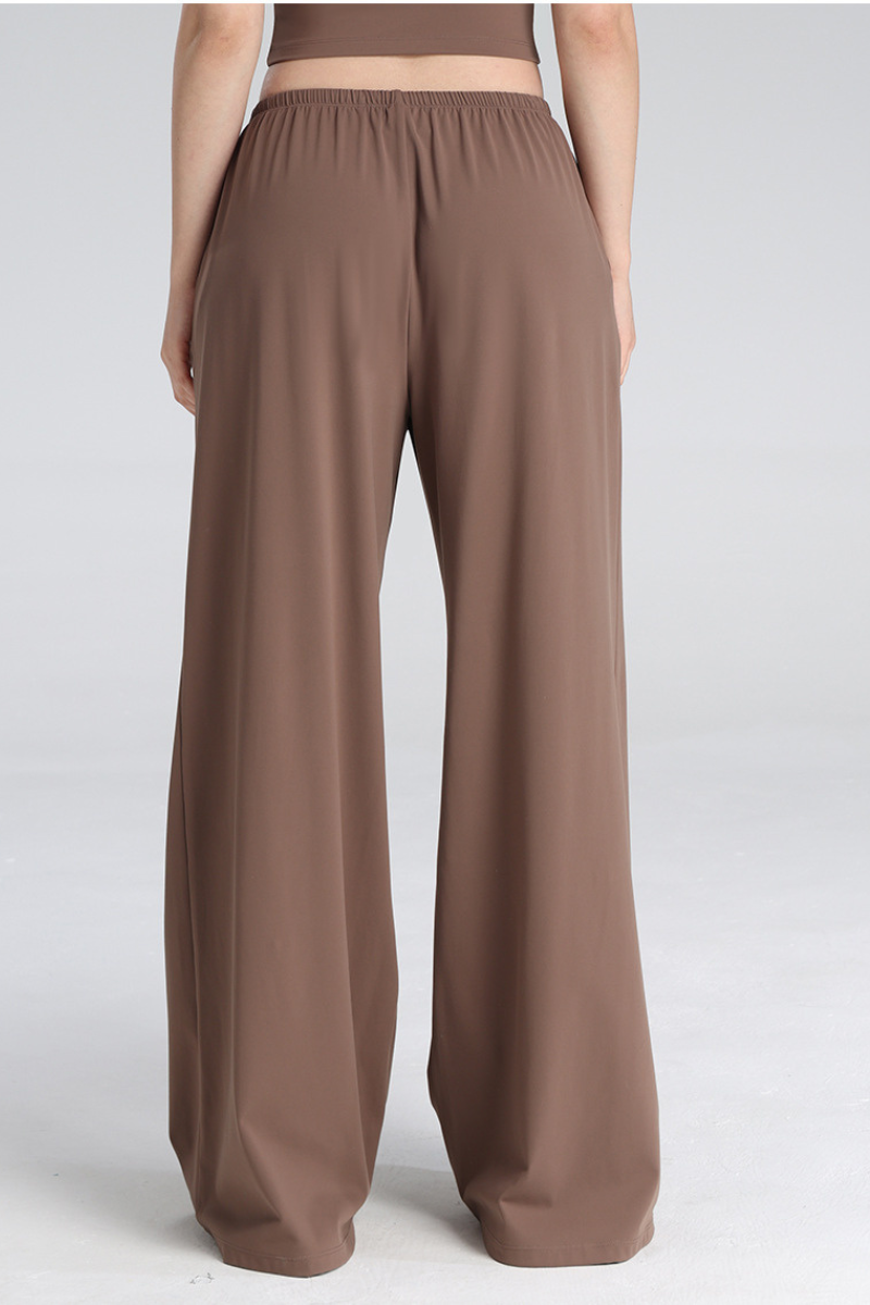 Women's High Waist Drawstring Wide Leg Yoga Casual Pants
