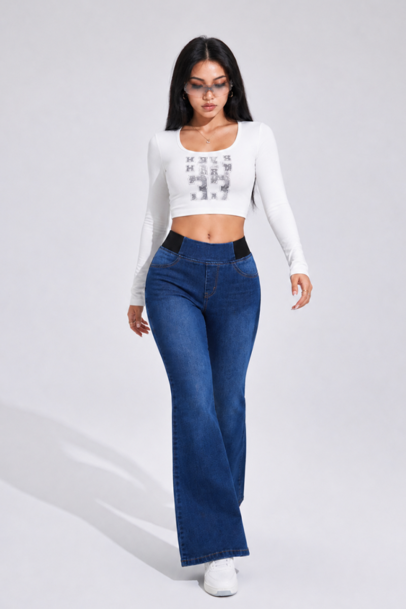 Women's High Waist Stretch Flare Jeans