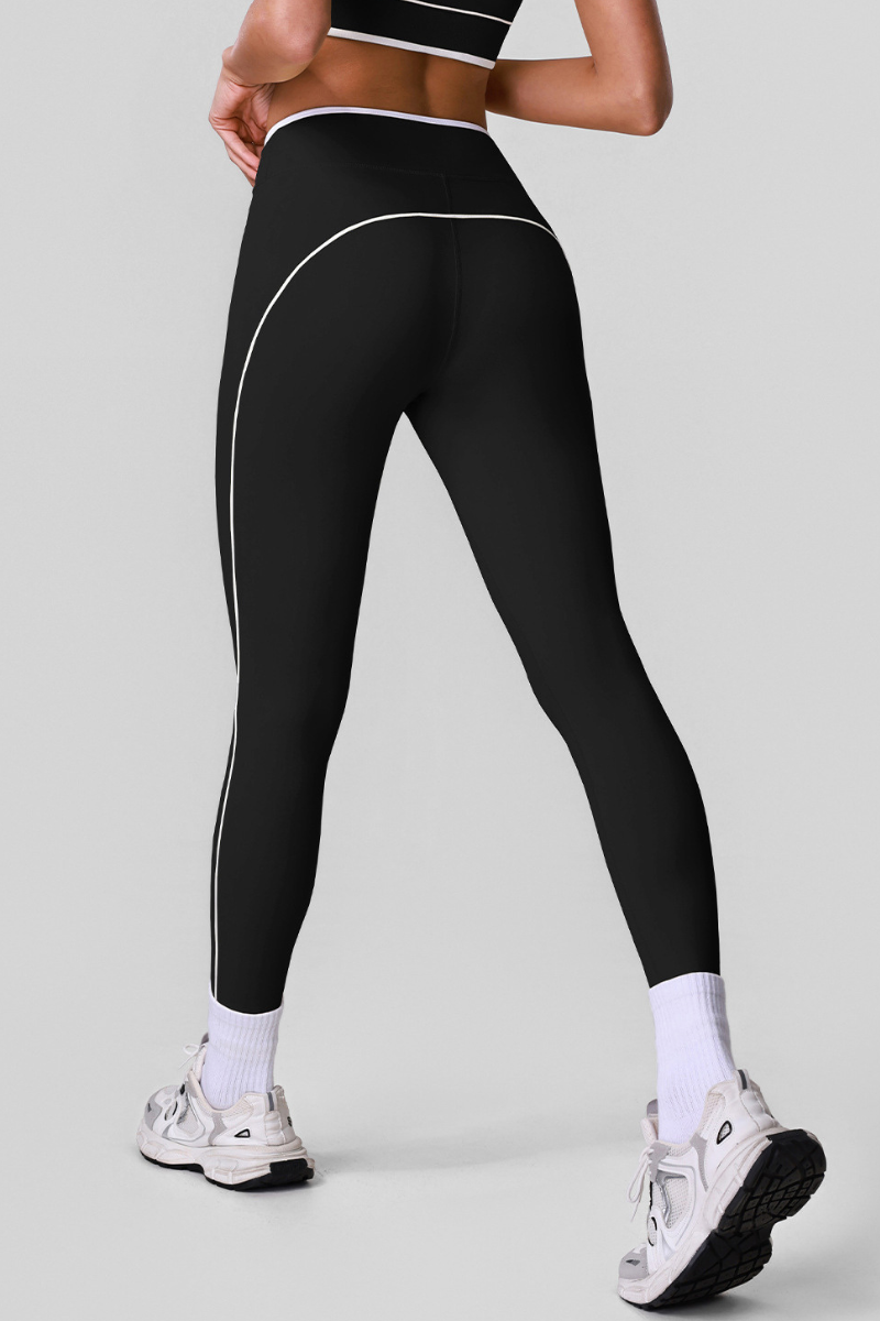 Women's Athletic Colorblock Crossover Waist Yoga Leggings