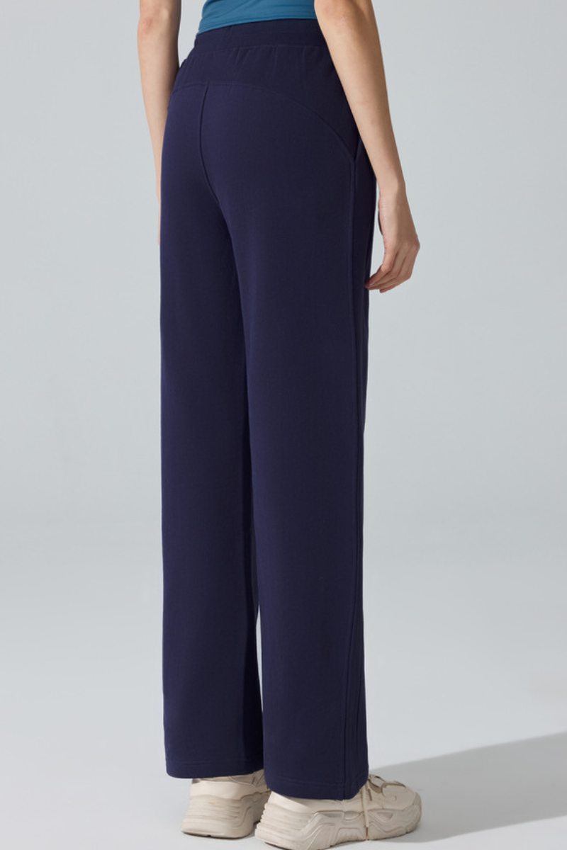 Women's Fleece-Lined Drawstring Straight-Leg Casual Pants