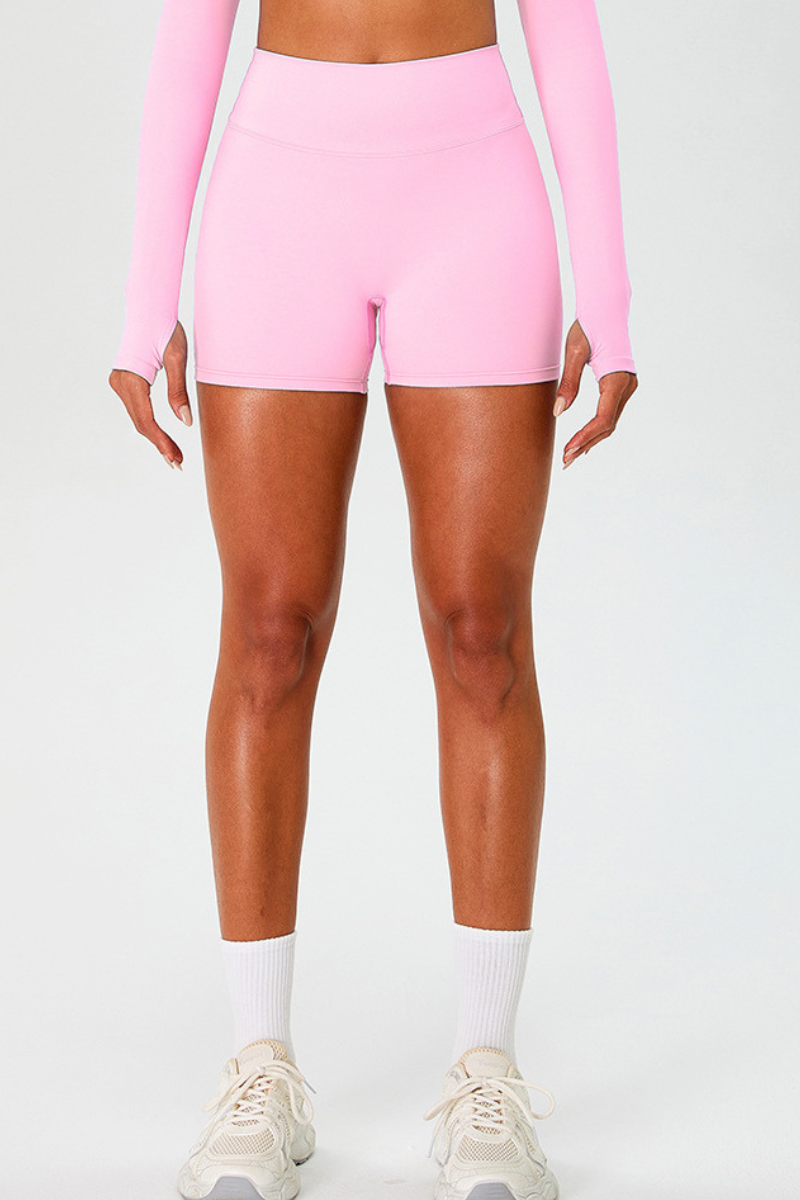 Women's High Waist Pleated Buttocks Lifts Nude Feel Shorts