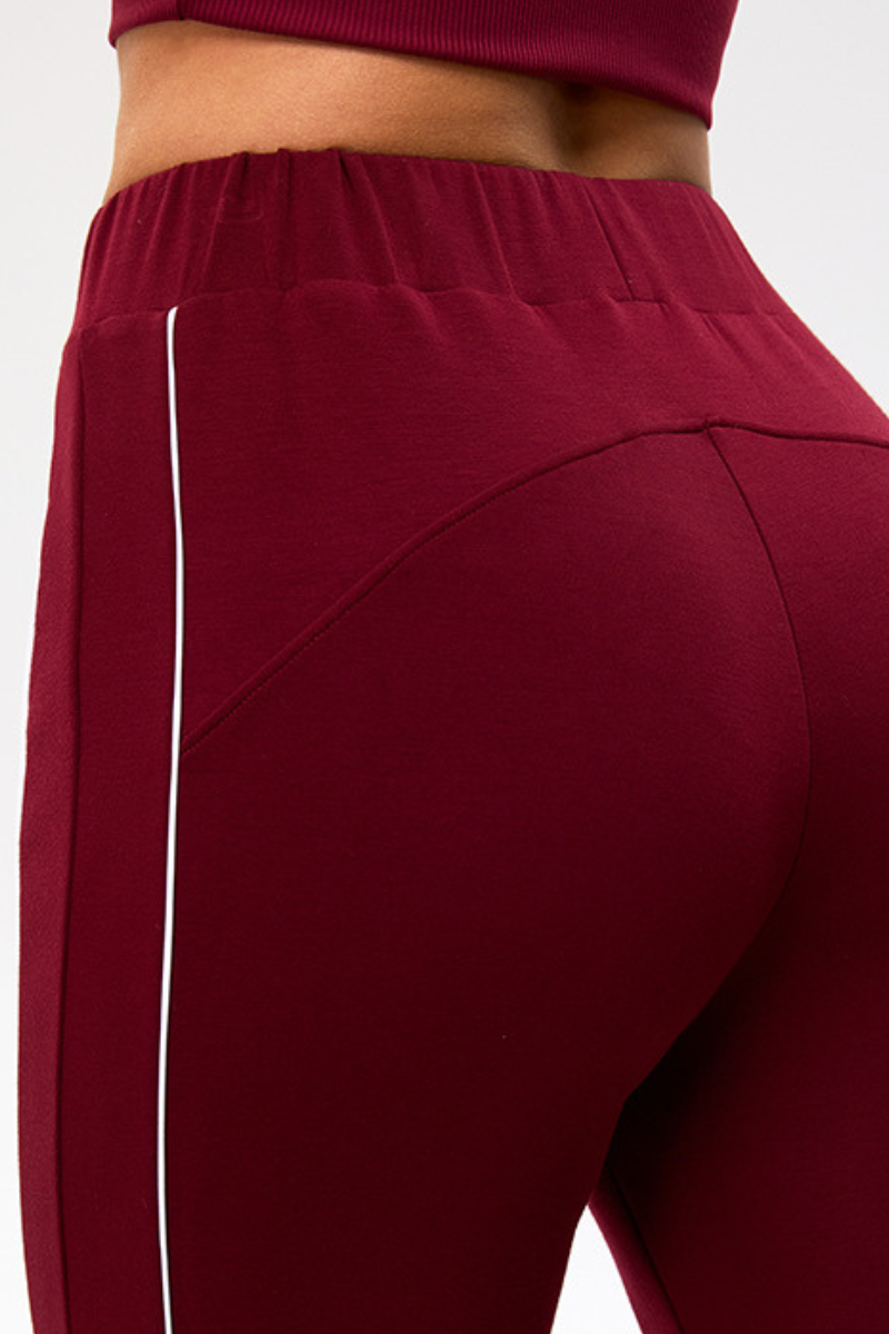Women's Color-Block Strap Side Slit Yoga Flared Pants