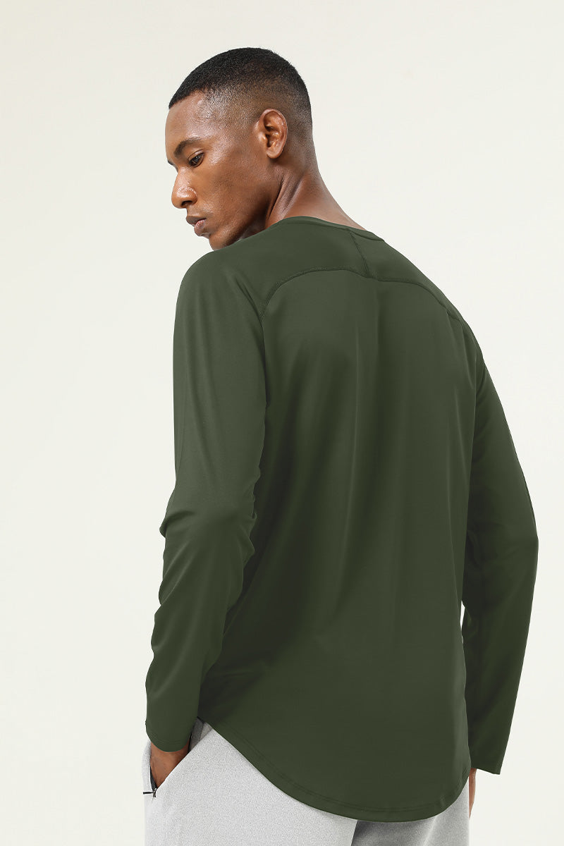 Men'S Crew-Neck Sports Running Long-Sleeved Shirt