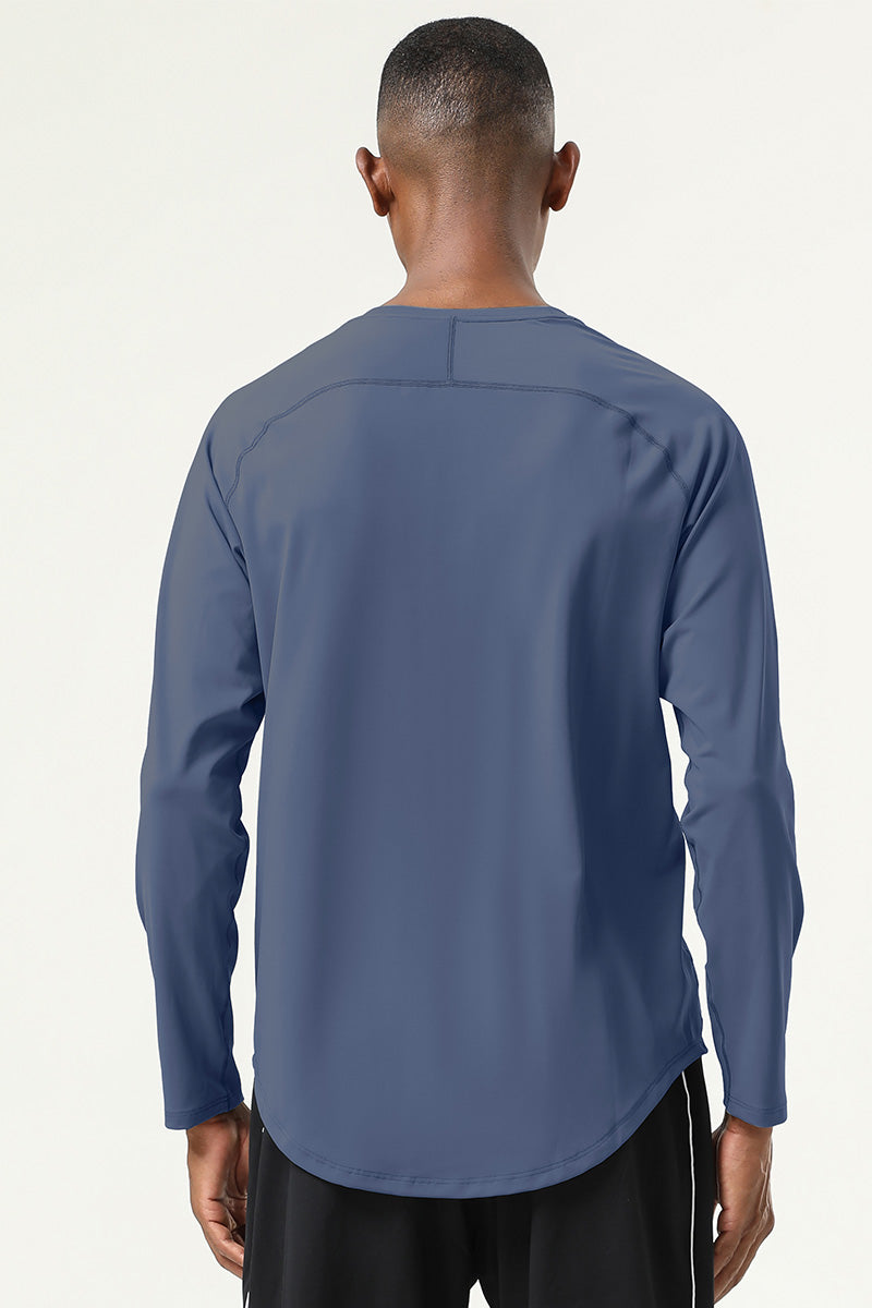 Men'S Crew-Neck Sports Running Long-Sleeved Shirt