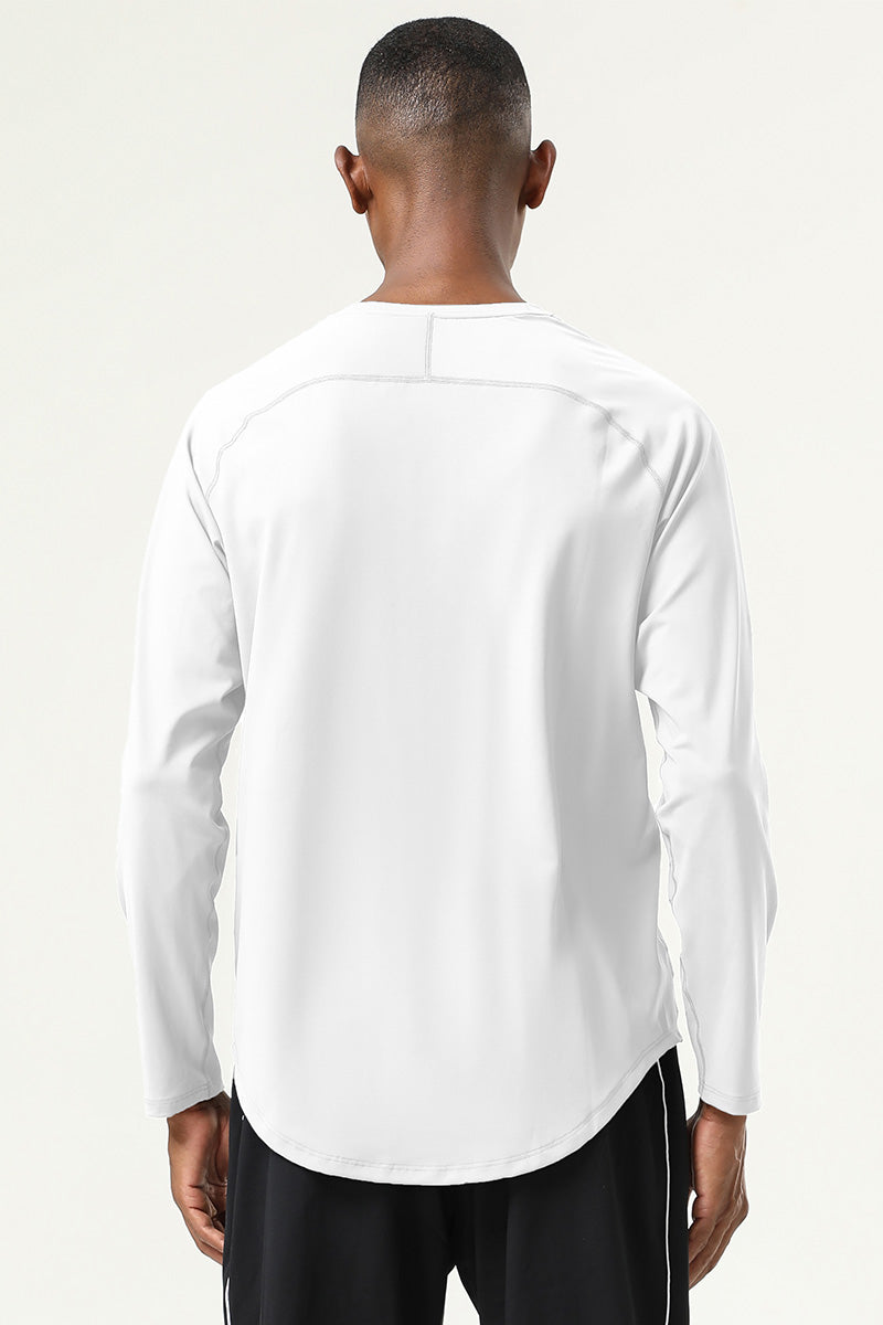 Men'S Crew-Neck Sports Running Long-Sleeved Shirt
