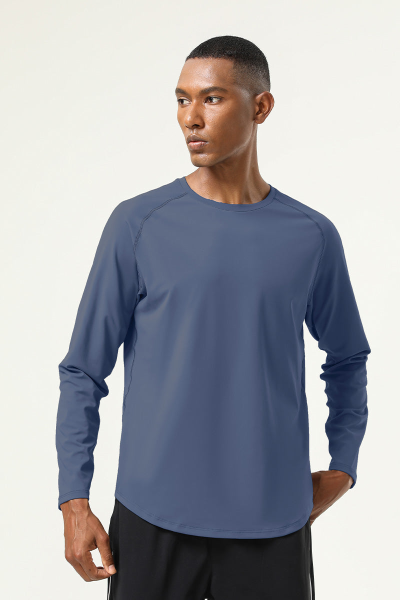 Men'S Crew-Neck Sports Running Long-Sleeved Shirt