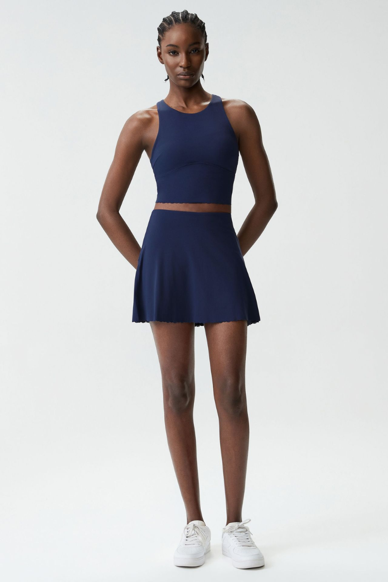 Women's Floral Center Tank & Tennis Skirt Two-Piece Set