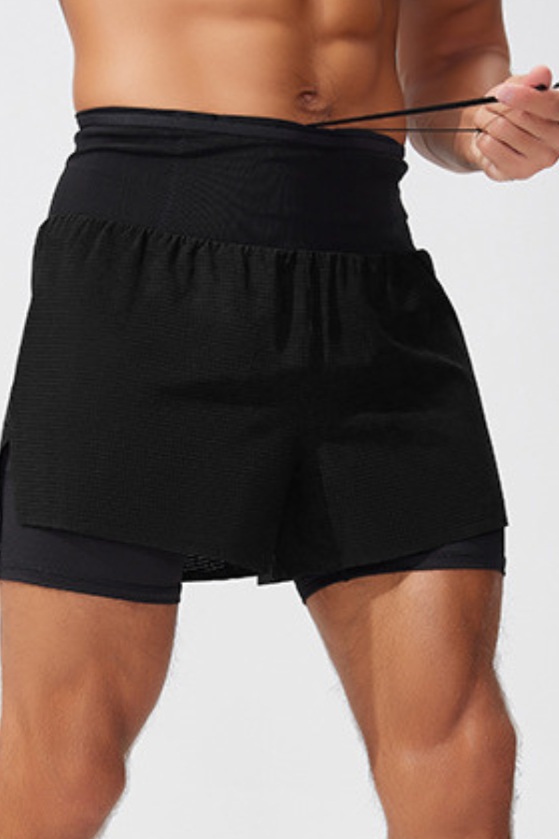 Men's 2-in-1 Running Shorts with Quick-Dry Outer Layer