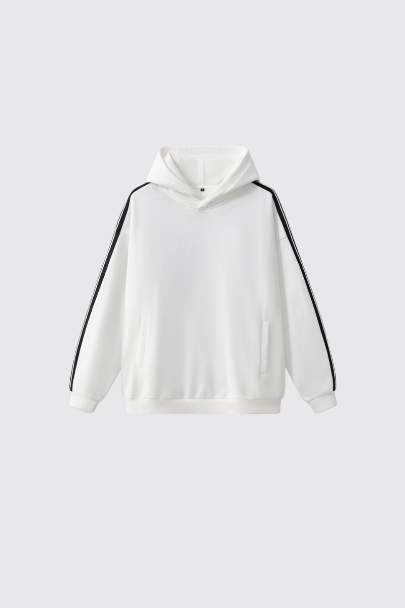 Women's 350g Color Block Side Stripe Ribbed Cuff Hoodie