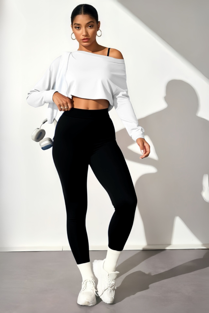 Women's 3-piece Sets:Off The Shoulder Top& Bra & Leggings