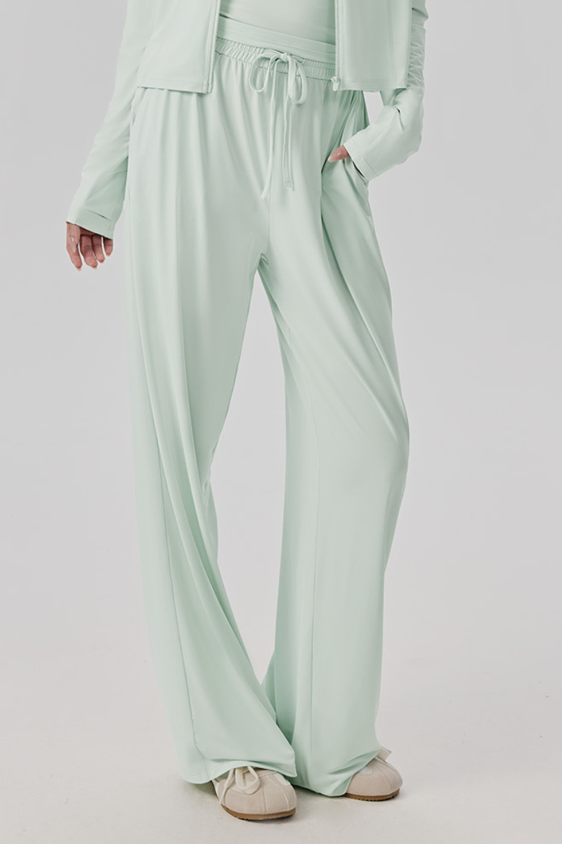 Women Summer High-Waist Lightweight Breathable Casual Pants