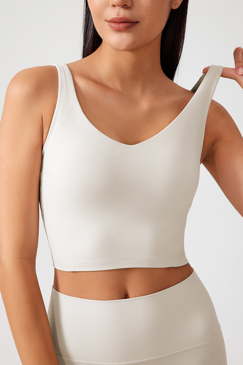Women Fixed Bra Pads U-Back Nude Shape Fitness Yoga Exercise Vest