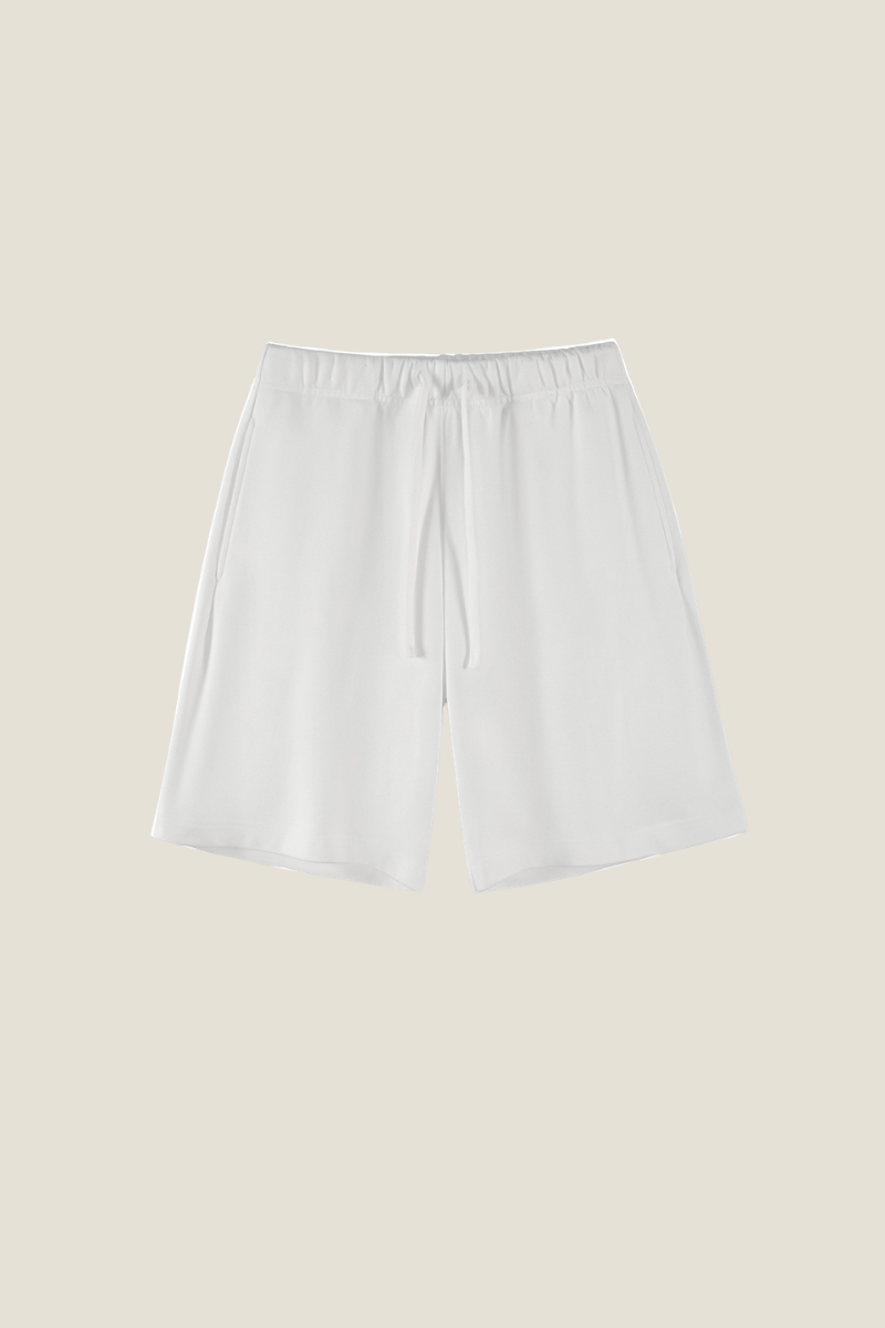 Unisex 380G Cotton Sweat Shorts - Solid Straight Drawstring Joggers