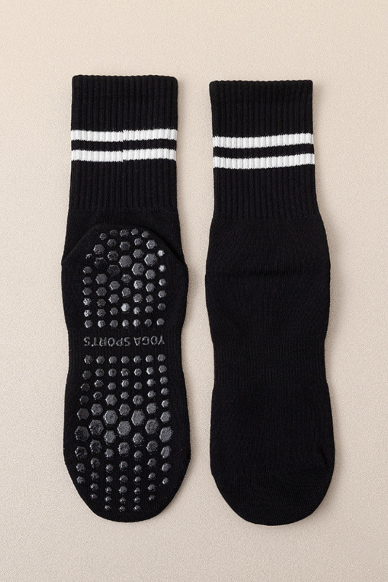 Mid-Calf Color Block Professional Anti-Slip Yoga Socks