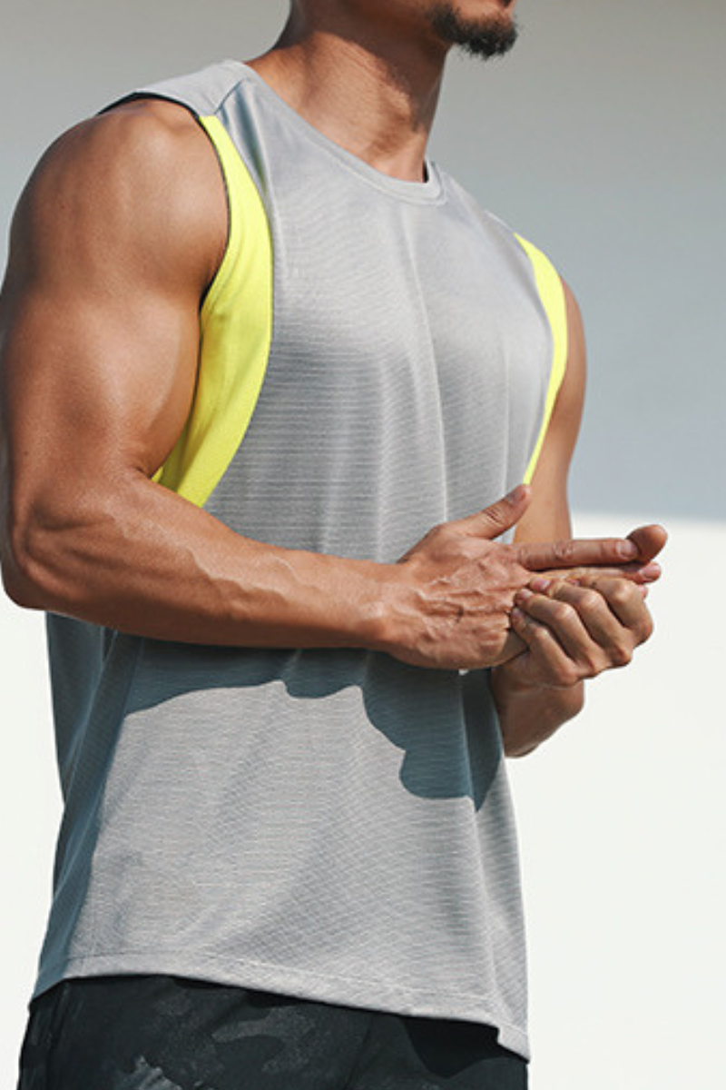 Men's Color Block Quick Dry Athletic Running Tank Top