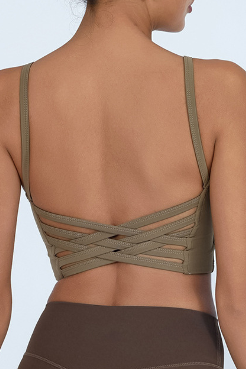 Women's Crisscross Back Strappy Thin Strap Sports Tank Top