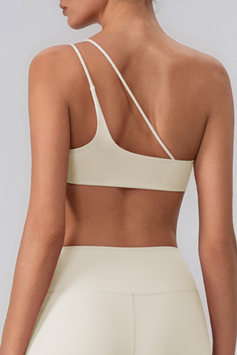 Women's Asymmetric One-Shoulder Naked Feel Sports Bra