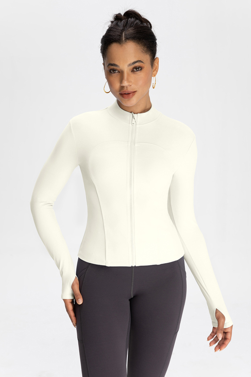Collar-style jacket with zipper closure