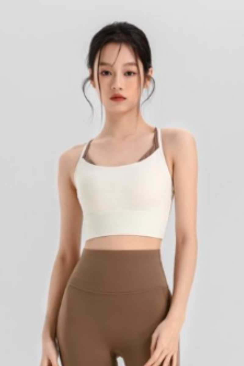 Women's Double Thin Strap Crisscross Back Cropped Tank Top
