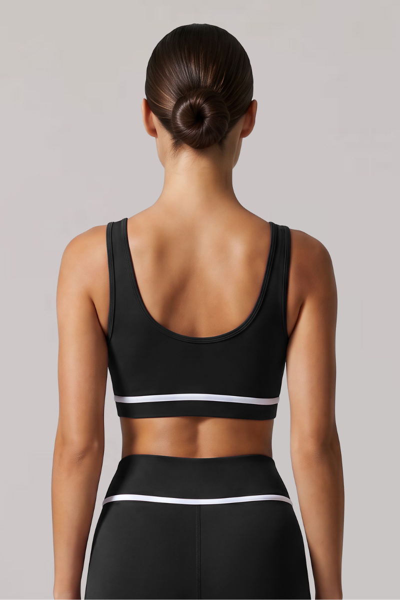 Women's Contrast-Line Wide Strap Shaping Sports Bra